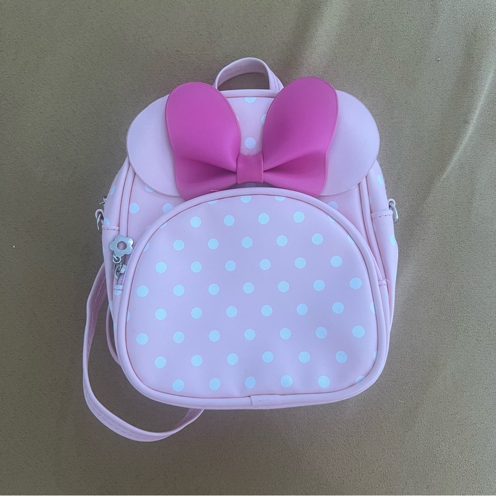 Minnie Mouse Ears Disney Pink Polka Dot Kids Backpack purse